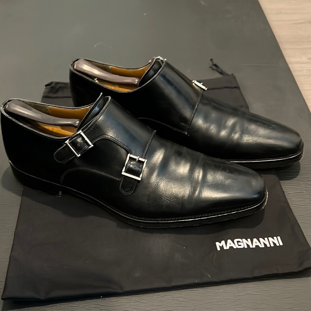 Magnanni Miro Black Leather Dress Shoes size 9